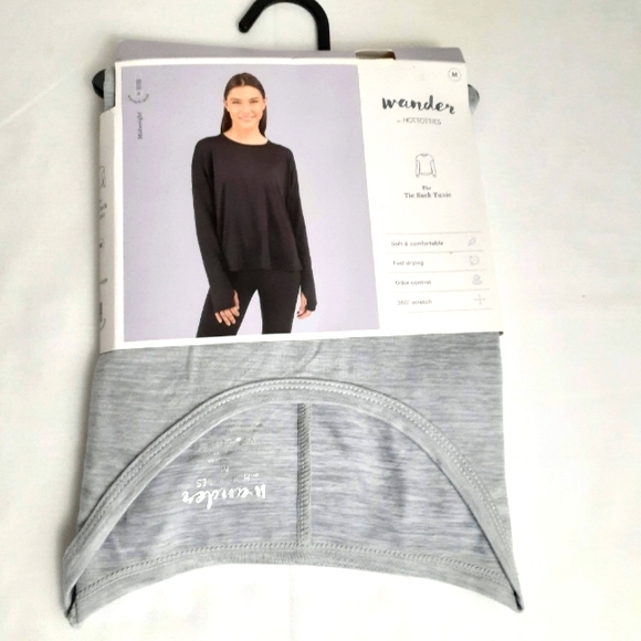 Wander By Hottotties Women's Tie Back Tunic in Gray Size M - Picture 5 of 7